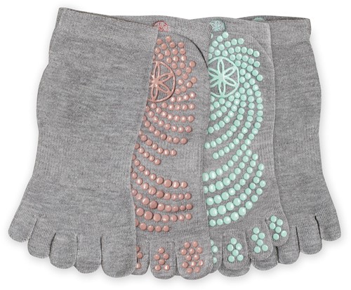 Gaiam Grippy Yoga Socks - Anti-slip Yogasokken - 2-Pack - Mint