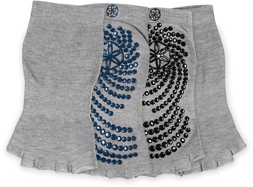 Gaiam Grippy Toeless Yoga Socks - Anti-Slip Yogasokken - 2-Pack - Grijs/Indigo/Zwart