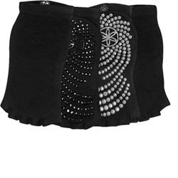 Gaiam Grippy Toeless Yoga Socks - Chaussettes de yoga antidérapantes - Lot de 2 - Noir / Gris