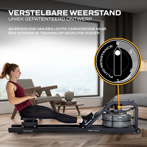 Fluid Rower Neon Rower Plus Roeitrainer - weerstand