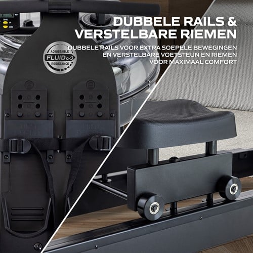 Fluid Rower Neon Rower Plus Roeitrainer - rails