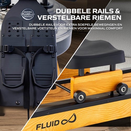 Fluid Rower Roeitrainer Apollo XL - rails