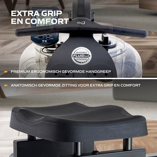 Fluid Rower Neon Pro XL Roeitrainer - grip