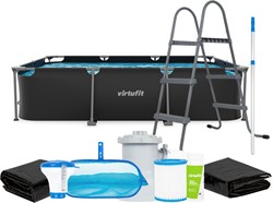Piscine Rectangulaire VirtuFit - Anthracite - 300 x 210 x 66 cm