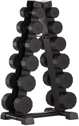 Centr Dumbbell Tower avec set d’haltères 12 pièces - 4 à 14 kg