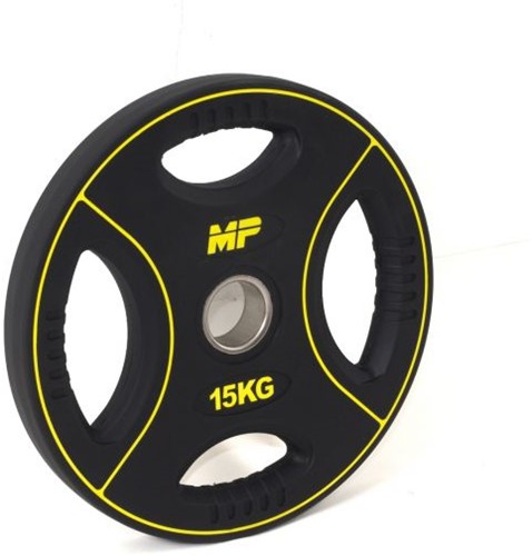 Muscle Power PU 4-Grip Halterschijf - 50 mm - 15 kg