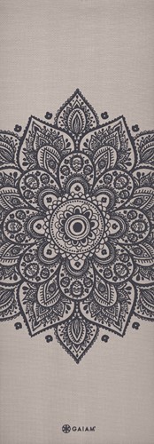 Gaiam Yoga Mat - Sustained Grey Sundial Flower - 5 mm
