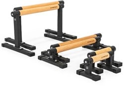 Gymstick Premium Parallettes - Supports de pompes - Bois/Noir