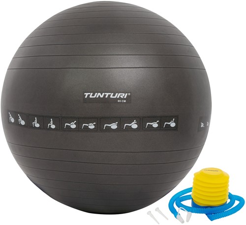 Tunturi Anti-Burst Fitnessbal Gymbal Zwart - 65 cm