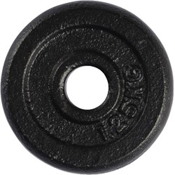 VirtuFit Gietijzeren Halterschijf - Halter gewicht - 30 mm - 1,25 kg - Zwart