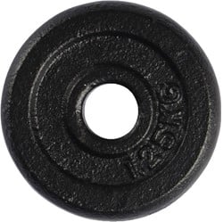 VirtuFit Haltère en fonte - Poids haltère - 30 mm - 1.25 kg - Noir