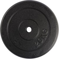 VirtuFit Gietijzeren Halterschijf - Halter gewicht - 30 mm - 20 kg - Zwart