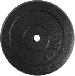 VirtuFit Gietijzeren Halterschijf - Halter gewicht - 30 mm - 20 kg - Zwart