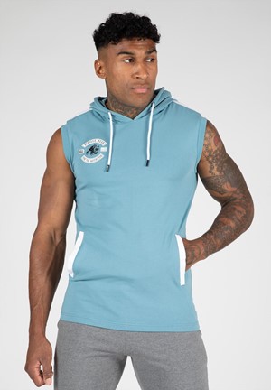 Gorilla Wear Oswego Mouwloos T-shirt Met Capuchon - Blauw - 2XL