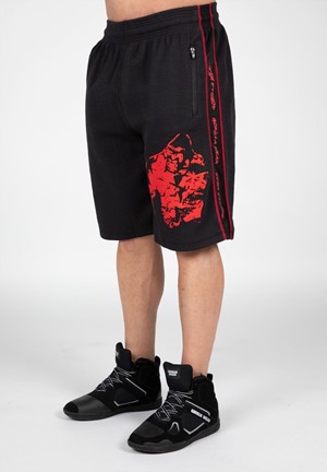 Gorilla Wear Buffalo Old School Workout Shorts - Zwart/Rood - 2XL/3XL