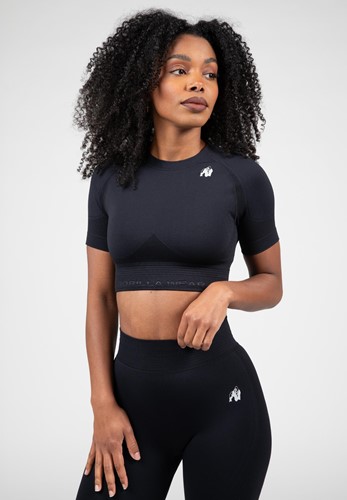 Gorilla Wear Whitney Seamless Crop Top - Zwart