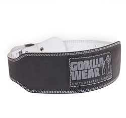 Gorilla Wear 4 Inch Padded Leather Lifting Belt - Noir/Gris