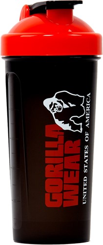 Gorilla Wear Shake Beker XXL - 1000 ml - Zwart/Rood