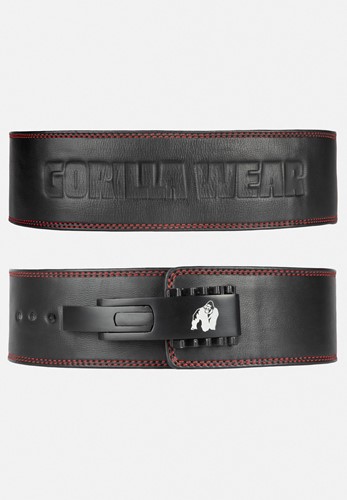 Gorilla Wear Halterriem - 4 Inch Premium Leather Lever Belt - Zwart