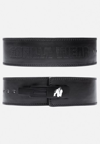Gorilla Wear Halterriem - 4 Inch Carbon Leren Lever Belt - Zwart
