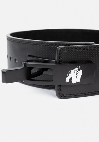 Gorilla Wear Halterriem - 4 Inch Carbon Leren Lever Belt - Zwart-3