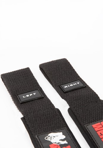Gorilla Wear Gevoerde Siliconen Lifting Straps - Zwart-3