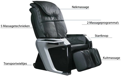 TotalSeat Massagestoel - 2D Massagetechniek - Zwart-3