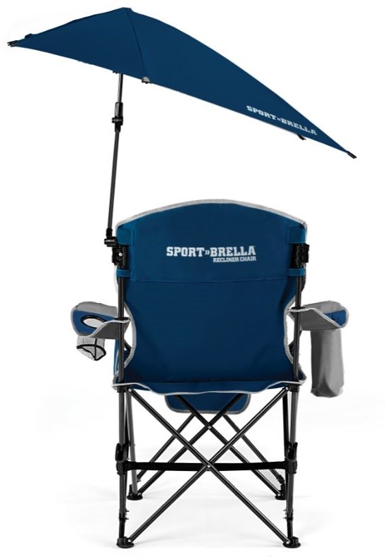 Verstelbare Campingstoel - Visstoel - Strandstoel met Parasol - Blauw | Fitwinkel.be