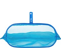 Vooraanzicht van het VirtuFit Zwembad Schepnet in de kleur blauw met een diep fijnmazig net voor optimale reiniging.