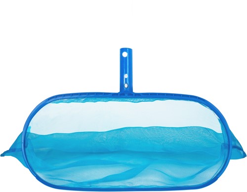 Vooraanzicht van het VirtuFit Zwembad Schepnet in de kleur blauw met een diep fijnmazig net voor optimale reiniging.
