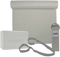 VirtuFit Premium Yoga Set - 4-Delig - Natural Grey
