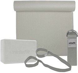 VirtuFit Premium Yoga Set - 4-Piece - Natural Grey