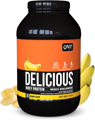 QNT Delicious Whey Protein - Eiwit Poeder - 908 gr - Banana