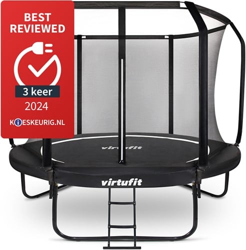 VirtuFit Premium Trampoline met Veiligheidsnet - Zwart - 366 cm