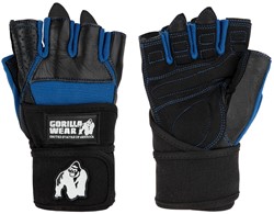 Gorilla Wear Dallas Wrist Wraps Gloves - Noir/Blue