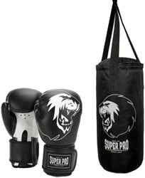 Super Pro Combat Gear Junior Bokszak Set - Zwart / Wit