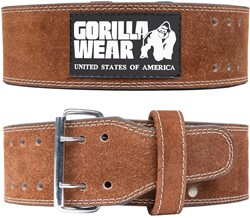 Gorilla Wear 4 Inch Leather Lifting Belt - Marron