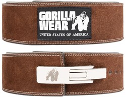 Gorilla Wear 4 Inch Leather Lever Belt - Marron