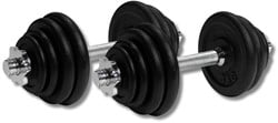 VirtuFit Adjustable Dumbbell Set Pro - Ensemble d'haltères - Fonte - 2 x 15 kg