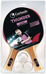 Garlando Thunder Table Tennis Set - 2 battes et 3 balles de ping-pong