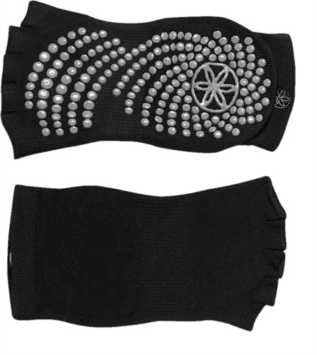 Gaiam Grippy Toeless Yoga Socks - Anti-slip Yogasokken - Granite