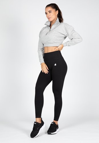 Gorilla Wear Ocala Cropped Half-Zip Sweatshirt - Gris-3