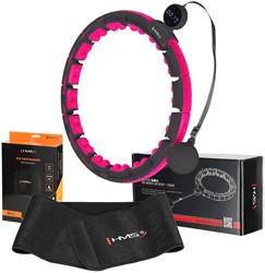 HMS Set Cerceau de Fitness - Noir/Rose + Ceinture amincissante taille