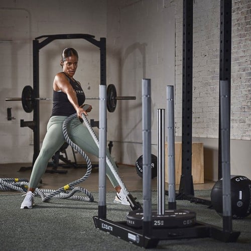 HYROX Power Sled model met rope