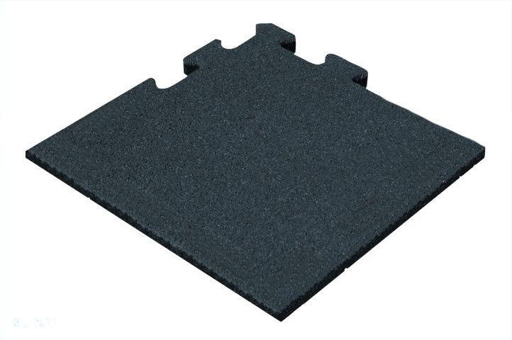 Sporttrader Rubber Tegel - Hoekstuk - Puzzelsysteem - 50 x 50 x 5 cm - Zwart