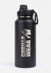 Gorilla Wear Geïsoleerde RVS Waterfles - Zwart - 1000 ml