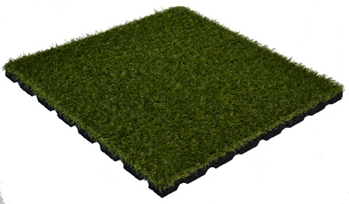 Dalle de Gazon Artificiel en Caoutchouc - 100 x 100 x 2,5 cm - Vert