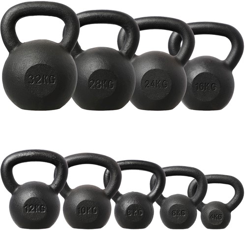 HMS Kettlebell - Gietijzer - 20 kg - Zwart-3
