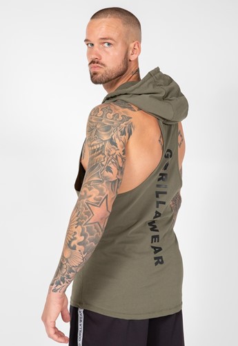 Gorilla Wear Lawrence Mouwloze Hoodie - Legergroen-2