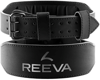 Reeva Lifting Belt van Microfiber Leer - Halterriem - 6 mm - Zwart - M